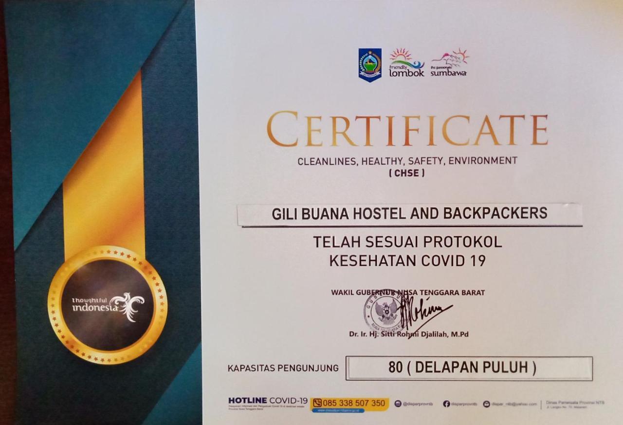 Gili Buana Hostel & Backpackers Gili Air Esterno foto